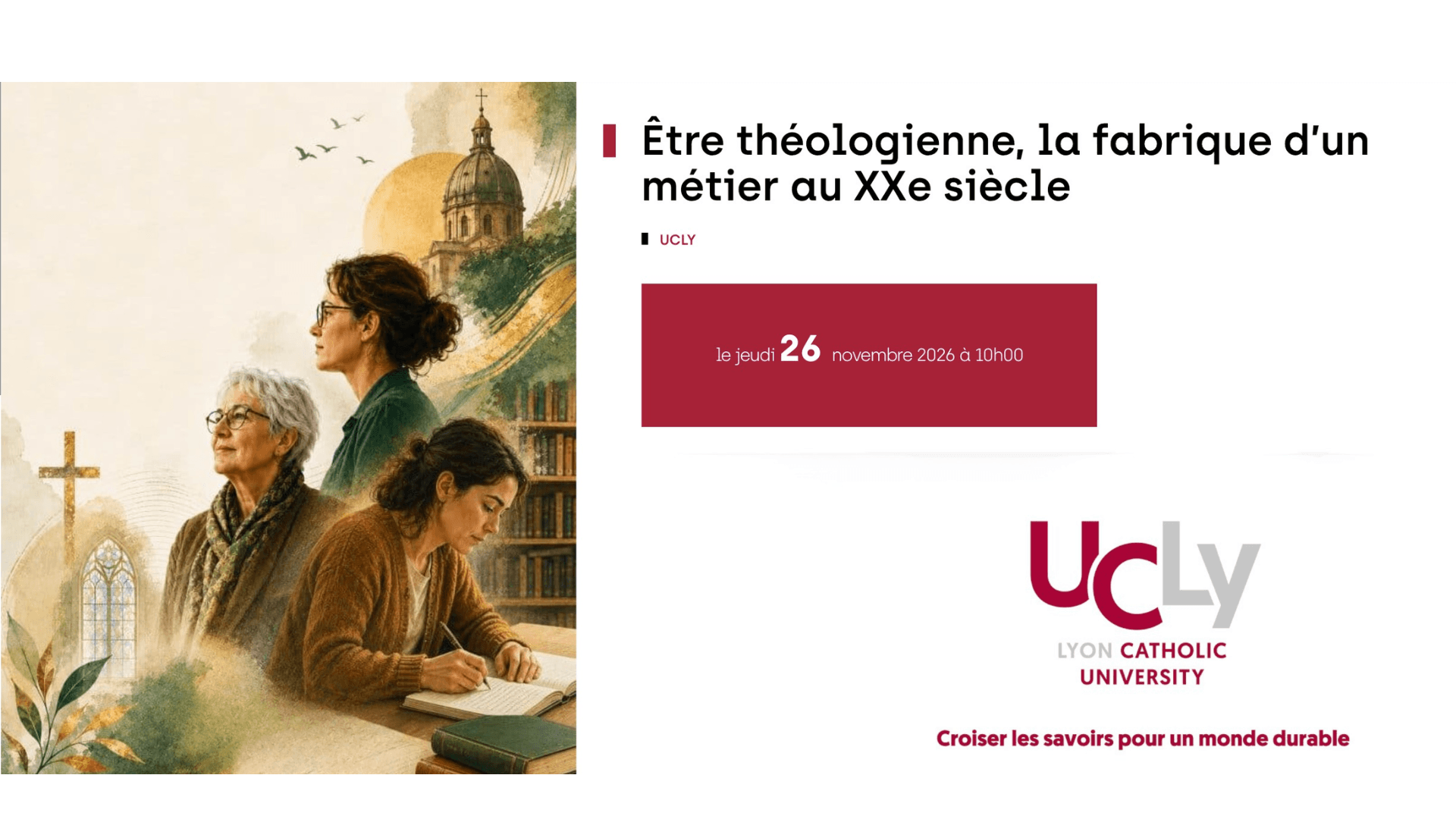 UCLy - Être théologienne, la fabrique d’un métier au XXᵉ siècle