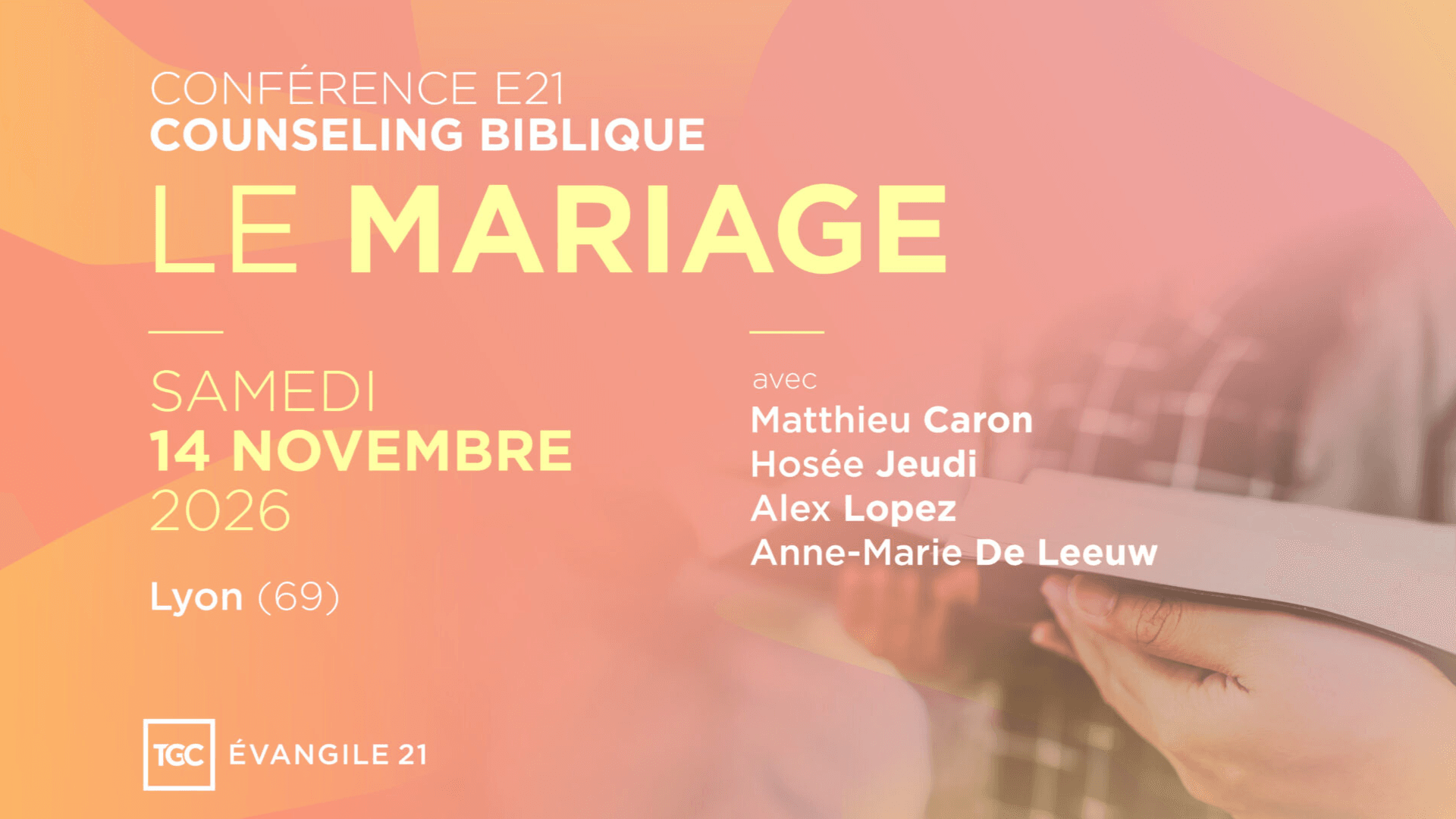 Conférence Counseling Biblique – Le Mariage
