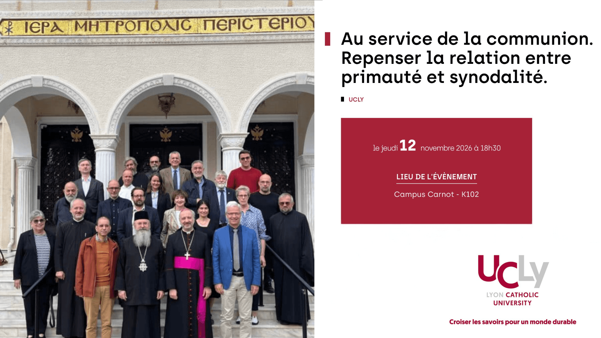 UCLy - Au service de la communion – Repenser la relation entre primauté et synodalité