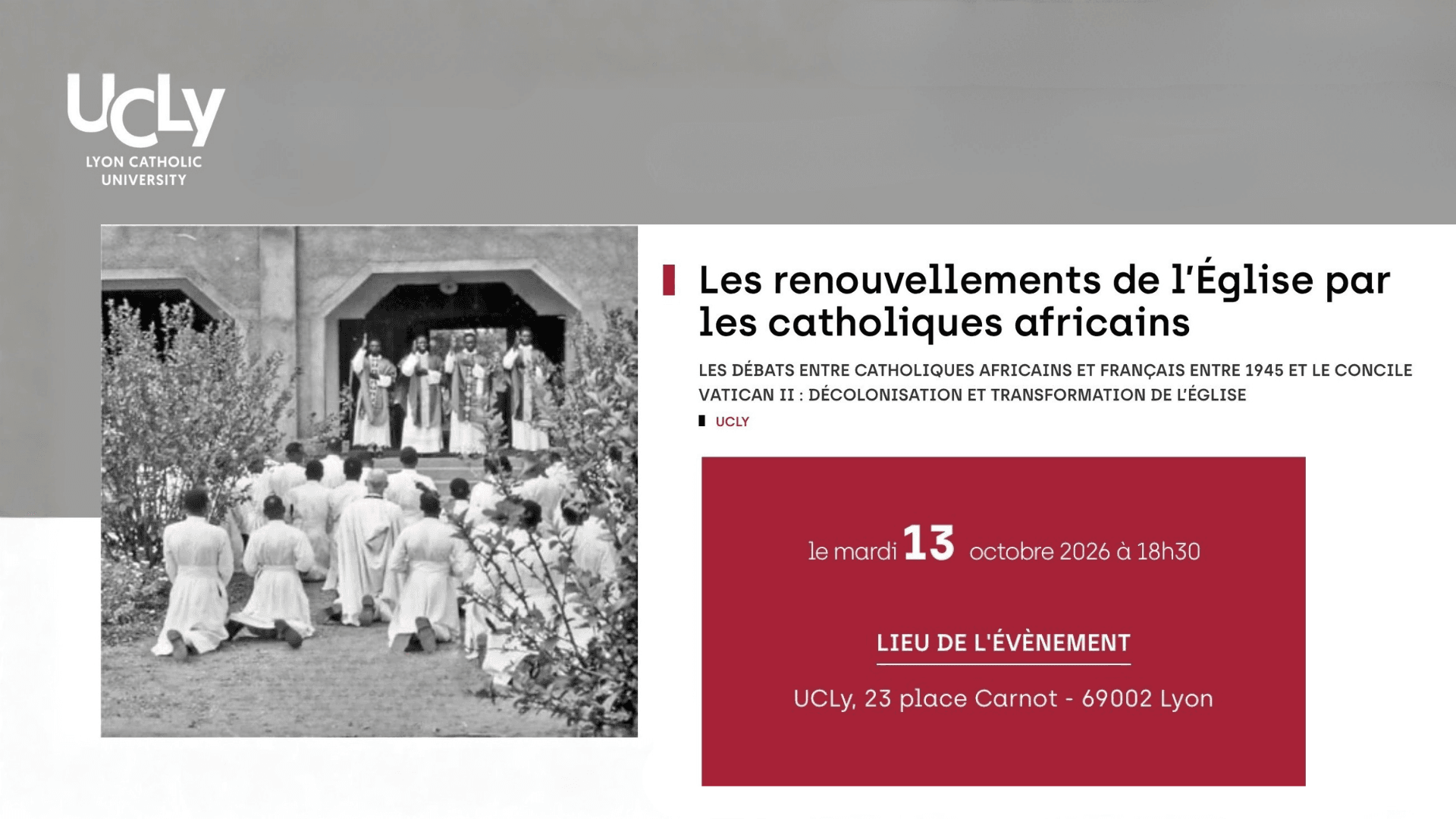 UCLy - Les renouvellements de l’Église par les catholiques africains